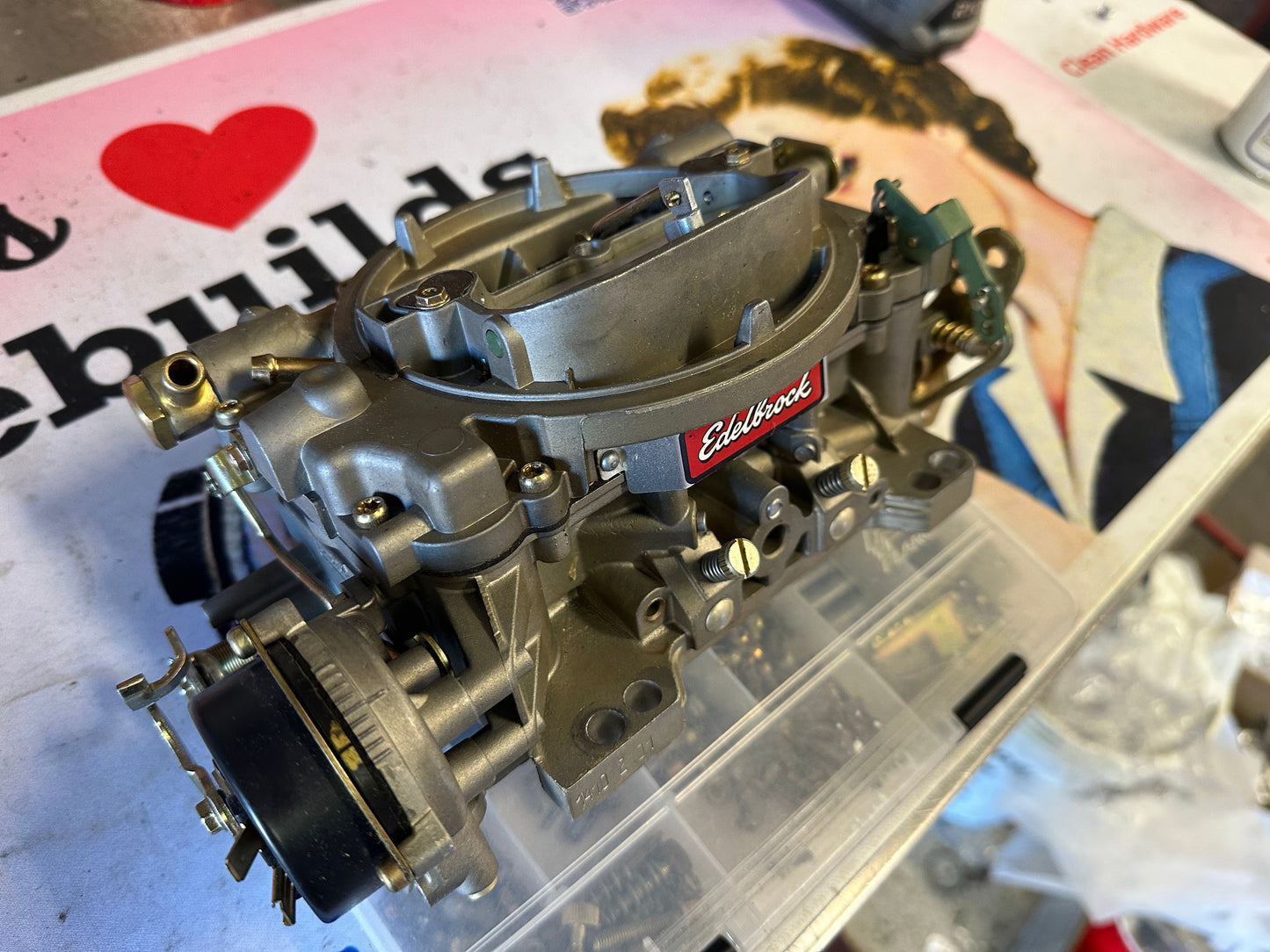 Edelbrock 1410 750 CFM Marine Carb, Electric Choke really hard to find, good finish